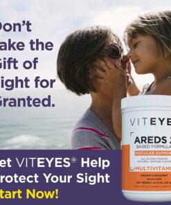 Viteyes AREDS 2 Powder + Multivitamin All-in-One, Macular Protection, Alternative to AREDS 2 chewables, No Pills, Lutein & Zeaxanthin, AREDS 2 Eye Vitamins Drink, Natural Orange Flavor, 90 Scoops 90 Count 10 719z3AV8rLL
