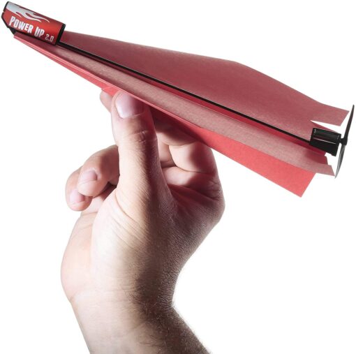 POWERUP 2.0 Paper Airplane Conversion Kit | Electric Motor for DIY Paper Planes | Fly Longer and Farther | Perfect for Kids & Adults | Ready to Use Aeroplane Engine Kits Red, Black