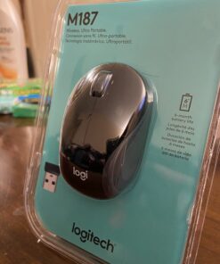 Logitech Wireless Mini Mouse M187 Ultra Portable, 2.4 GHz with USB Receiver, 1000 DPI Optical Tracking, 3-Buttons, PC / Mac / Laptop - Black 45 71A J6WF79L