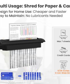 Alternative view of Mini Paper Shredder Without Basket,VidaTeco 7-Sheet Strip Cut Shredder for Home Use, Also Shreds Card/Staple,Small Portable with Extendable Arm,Durable&Fast with Jam Proof(ETL)
