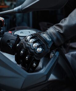 ILM Steel Knuckle Touchscreen Motorcycle BMX MX ATV MTB Motocross Dirt Bike Racing Downhill Tactical Gloves (L, Black) Model 10C Large 35 71A h6EAgS