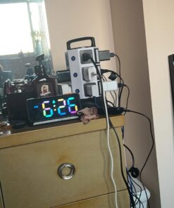 Power Strip Tower Surge Protector, JACKYLED 1625W 13A Outlet Surge Electric Tower, 12 Outlets 6 USB Ports Retractable Cord Charging Station with 16AWG 6.5ft Heavy Duty Extension Cord for Home Office Medium White Black 27 71A0A3eAHL