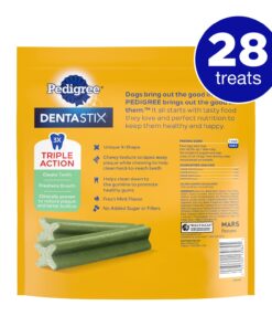 PEDIGREE DENTASTIX Fresh Breath Large Dog Dental Treats Fresh Flavor Dental Bones, 1.46 lb. Pack (28 Treats) (Packaging May Vary) 28 Count (Pack of 1) 24 71A1xUooBpL