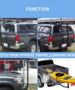 ECOTRIC Truck Bed Extender Pickup Truck Bed Hitch Mount Extension Rack SUV Lumber Ladder Canoe Boat Kayak Long Pipes w/Flag 750lbs Capacity 27 71A2sPkZNOL
