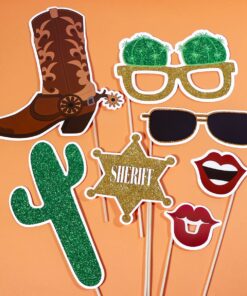 Amosfun West Cowboy Photo Booth Props Wild Western Cowboy Party Themed Decoration 18pcs 15 71A37OYWUAL
