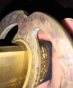 Handmade Sword - Fully Functional Samurai Katana Sword, 1045 Carbon Steel, Hand Forged Heat Tempered, Full Tang, Sharp, Brass Musashi Tsuba, Black Scabbard 30 71A4IJ2orEL 1