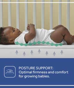 Sealy Baby Firm Rest Antibacterial 2-Stage Dual Firmness Waterproof Baby Crib Mattress & Toddler Bed Mattress, 204 Premium Coils, Medical-Grade Surface, Hypoallergenic, Made in USA, 52"X28" Viivia 23 71A4Zz4sN4L 4