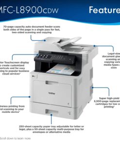 Alternative view of Brother MFC-L8900CDW Business Color Laser All-in-One Printer, Amazon Dash Replenishment Ready MFCL8900CDW: 5” Touchscreen