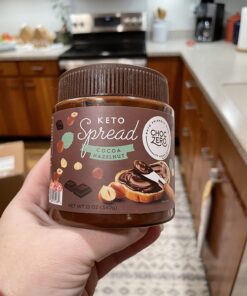 ChocZero Milk Chocolate Hazelnut Spread - Keto Friendly, No Sugar Added, Best Low Carb Dessert, Perfect Topping for Almond Flour Pancakes, Naturally Sweetened with Monk Fruit (1 jar, 12 oz) 36 71A4pK2ntL