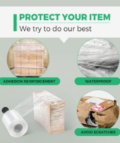CREGEAR Stretch Wrap Film 6 Pack, Mini Clear Shrink Wrap (5"x1000Ft x80 Gauge) with 2 Reusable Handles, Industrial Stretch Plastic Wrap for Moving Wrapping Plastic Roll & Pallet Wrap,Total 6000 Ft 18 71A5Y9JO4dL