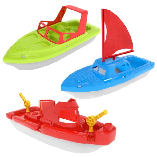 3 PCS Bath Boat Toy Yacht Pool Toy Speed Boat Sailing Boat, Floating Toy Boats for Bathtub Bath Toy Set for Baby Toddlers, Birthday Gift for Kids