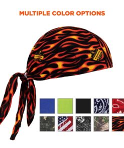 Ergodyne Chill-Its 6615 Absorptive Moisture-Wicking Dew Rag, Flames, One Size 15 71A5j8DCAS