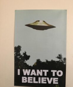 Alternative view of Studio B I Want To Believe - UFO Art Print Poster black 24-Inches x 36-Inches