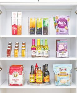 iDesign Linus Plastic Stadium Spice Racks, BPA-Free 3-Tiered Organizer for Kitchen, Pantry, Bathroom, Vanity, Office, Craft Room Storage Organization, 10.25" x 9.25" x 4", Clear Large - Set of 1 10.25" x 9.25" x 4" 26 71A5u0TJl3L