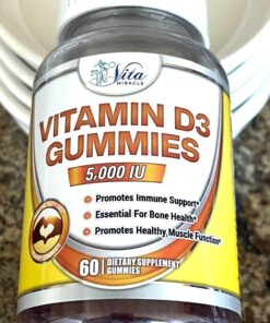 Vitamin D Gummies for Adults Kids 5000 IU - Chewable D3 Gummies Supplement for Women Men 2 Month Supply VIT D Gummy Tasty Chewables 60 Count (Pack of 1) 27 71A5zinoOtL