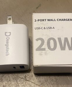 USB C Charger, Deegotech 20W PD iPhone Fast Charger, Dual Port Foldable Plug Type C Charger Compatible with iPhone 14/14 Pro/14 Pro max/13 Pro max/12/11/X/SE3, iPad Pro White 1Pack 29 71A6iugpBCL