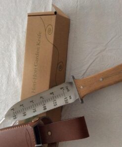 Hori Hori Garden Knife with Diamond Sharpening Rod, Thickest Leather Sheath and Extra Sharp Blade - in Gift Box. Leather Sheath with Rod 54 71A72akDLsL
