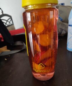 Hydracy Fruit Infuser Water Bottle - 32 oz Sports Bottle - Time Marker & Full Length Infusion Rod + 27 Fruit Infused Water Recipes eBook Gift - Your Healthy Hydration Made Easy Sunny Yellow 35 71A7TiyCFLL