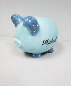 Personalized Ceramic Kids Piggy Bank by Miles Kimball - Blue 29 71A7dl4oEYL