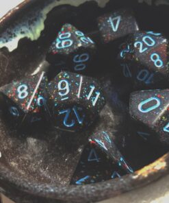 Alternative view of Polyhedral 7-Die Speckled Dice Set - Blue Stars