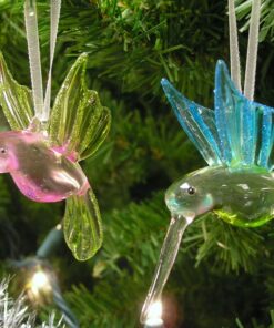 Hummingbird Christmas Ornaments with Glitter Accents - Set of 3 - Handblown XmasOrnaments - Holiday Decorations Gift for Bird Lover 16 71A9ZsUVUgL