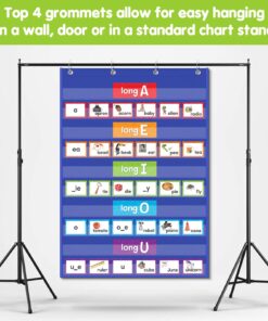 EAMAY Standard Pocket Charts, Clear 10 Pocket Chart for Teacher Lessons in a Classroom or Home Use – Fits Standard 3” Sentence Strips and Word Cards, Blue 12 71A9pAh23GL