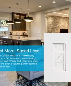 Lutron Caseta Smart Lighting Dimmer Switch and Remote Kit | P-PKG1W-WH | White 40 71ACH6qa3eL