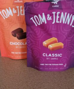 Tom & Jenny's Sugar Free Candy (Soft Caramel) with Sea Salt and Vanilla - Low Net Carb Keto Candy - with Xylitol and Maltitol - (Classic Caramel, 1-pack) 2.9 Ounce (Pack of 1) 32 71ACVwl34nL