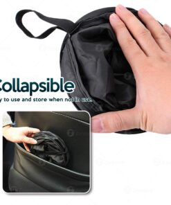 Zone Tech Universal Traveling Portable Car Trash Can - Black Collapsible Pop-up Leak Proof Trash Can- for Garbage to Organize Car, Waste Basket Bin, Rubbish Bucket (1 Pack) 1 Pack 23 71AD8IJhdsL