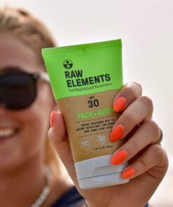Raw Elements Mineral Sunscreen Moisturizer - Non-Nano Zinc Oxide, 95% Organic, Reef Safe, SPF 30+, Unscented, 3oz Tube (2-Pack) 16 71ADL sFNtL