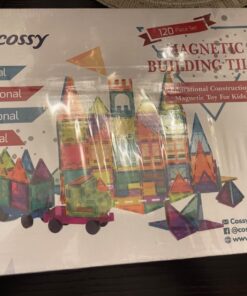 cossy 120Pcs Magnet Tiles Magnetic 3D Building Blocks Set Educational Construction Toys for 3+ Year Kids with Stronger Magnets, Rivets-Fastened, Educational, Recreational, Conventional 120 60 71AEM8AVYdL