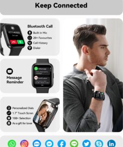 ENOMIR Smart Watch for Men Women(Answer/Make Call), Alexa Built-in,Fitness with Heart Rate SpO2 Sleep Monitor 100 Sports 5ATM Waterproof Activity Trackers and Smartwatches iOS&Android Phones Black 23 71AEZVF4n7L 1