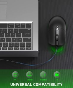 LED Wired Mouse, RGB Silent Corded Computer Mouse for Office and Home, Wired USB Mouse Compatible with Windows PC, Laptop, Notebook, Chromebook - Black 17 71AEdWesU L