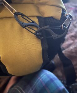 S Shaped Double Carabiner Keychain 1.6 Inch Dual Gate Binder Carabiner Ideal for Camping Traveling(Black, Silver,Dark Grey) Black 40.0 17 71AFSLpDrL