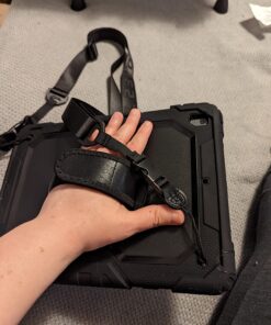 New iPad 9th/8th/7th Generation Case 2021/2020/2019 10.2 Inch with Tempered Glass Screen Protector & Pencil Holder | Rugged Protective Kids iPad 10.2 Case Cover w/Stand Hand Shoulder Strap |Black Black 51 71AFt7Pfr7L 1