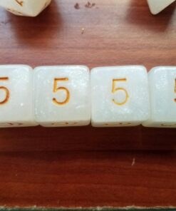 Elven White RPG D&D Dice Set: 7 + 3d6 = 10 polyhedral die plus bag! by Dave's Dice 18 71AG02Tu90L