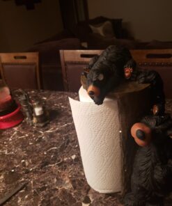 Willie Black Bear Paper Towel Holder Rack for Free Standing on Counter or Table (Great Kitchen Decor) 14" 14 71AGndyRmTL