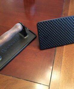 Victoria Rectangular Cast Iron Meat Press with a Wooden Handle, Preseasoned with Flaxseed Oil, Made in Colombia 8.3 x 4.4 Inch 34 71AH5YKy7lL