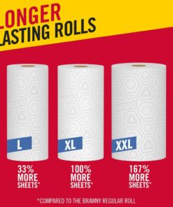 Brawny Paper Towels, 16 XL Rolls, Pick-A-Size, White, 16 = 32 Regular Rolls 8 Rolls (Pack of 2) 33 71AIM PCv1L