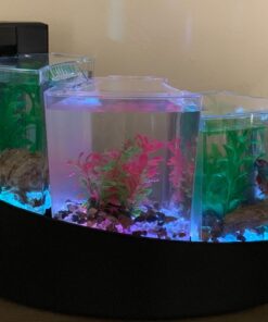 Aqueon Betta Falls 3 Section Aquarium Fish Tank With QuietFlow Power Filtration, Black 45 71AIsf5dU L