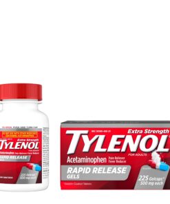 Tylenol Extra Strength Acetaminophen Rapid Release Gels, Pain Reliever & Fever Reducer Medicine, Gelcaps with Laser-Drilled Holes, 500 mg Acetaminophen, 225 ct(Packaging May Vary) Unflavored 225 Count (Pack of 1) 19 71AJ8 gdNML