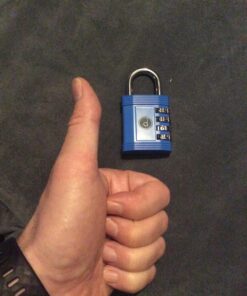 Padlock 4 Digit Combination Lock - for Gym School Locker, Outdoor Gate, Shed, Fence, and Storage - Weatherproof Metal - Keyless, Easy to Set, Resettable Locker Lock - Blue 26 71AJJv1bLWL