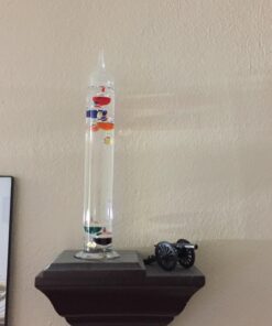 AcuRite 00795A2 Galileo Thermometer with Glass Globe Barometer, Barometer Set, Glass/Wood 55 71AJaMHiOmL 1