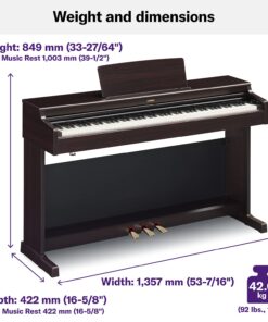 Yamaha YDP164 Arius Series Piano with Bench, Dark Rosewood 17 71AJzTCVCPS