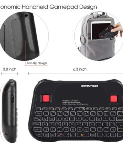 PONYBRO Backlit Mini Bluetooth Wireless Keyboard with Touchpad QWERTY keypad,Support Bluetooth&2.4G USB Connection,Rechargeable Handheld Keyboard Remote for Smartphones,Smart TV,Android TV Box,PC,Pad. Black 2.4G+BT 12 71AKIFRi11L