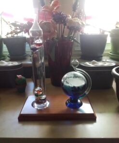 AcuRite 00795A2 Galileo Thermometer with Glass Globe Barometer, Barometer Set, Glass/Wood 37 71AKhFnQCL