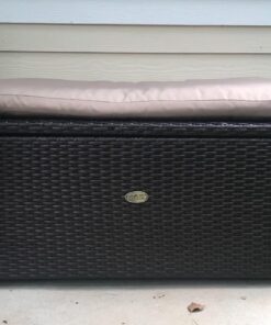 Victoria Young Resin Wicker Deck Box Storage Bench Container with Seat and Cushion Indoor and Outdoor Use, 60 Gallon, Espresso Brown 17 71ALBYwDnNL