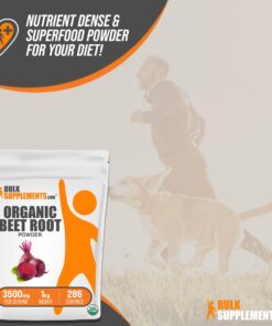 BULKSUPPLEMENTS.COM Organic Beet Root Powder - Beet Juice Organic, Beet Powder Organic, Beetroot Supplement - Vegan & Gluten Free, 3500mg of Organic Beet Powder per Serving, 1kg (2.2 lbs) 2.2 Pound (Pack of 1) 22 71ALYEgtTtL
