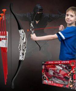 Liberty Imports Ninja Warrior Bow and Arrow Archery Set with Katana Sword, Sai, Melee Toy Weapons for Kids Pretend Role Play Equipment, Cosplay, Costume Accessories 19 71AMBxHgVWL