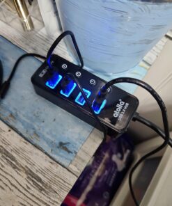 USB 3.0 Hub, atolla 4 Ports Super Speed USB 3 Hub Splitter with On Off Switch with 1 USB Charging Port (Cable Length 2 Feet, No AC Adapter) (4-Port hub) 31 71AMGKt913L
